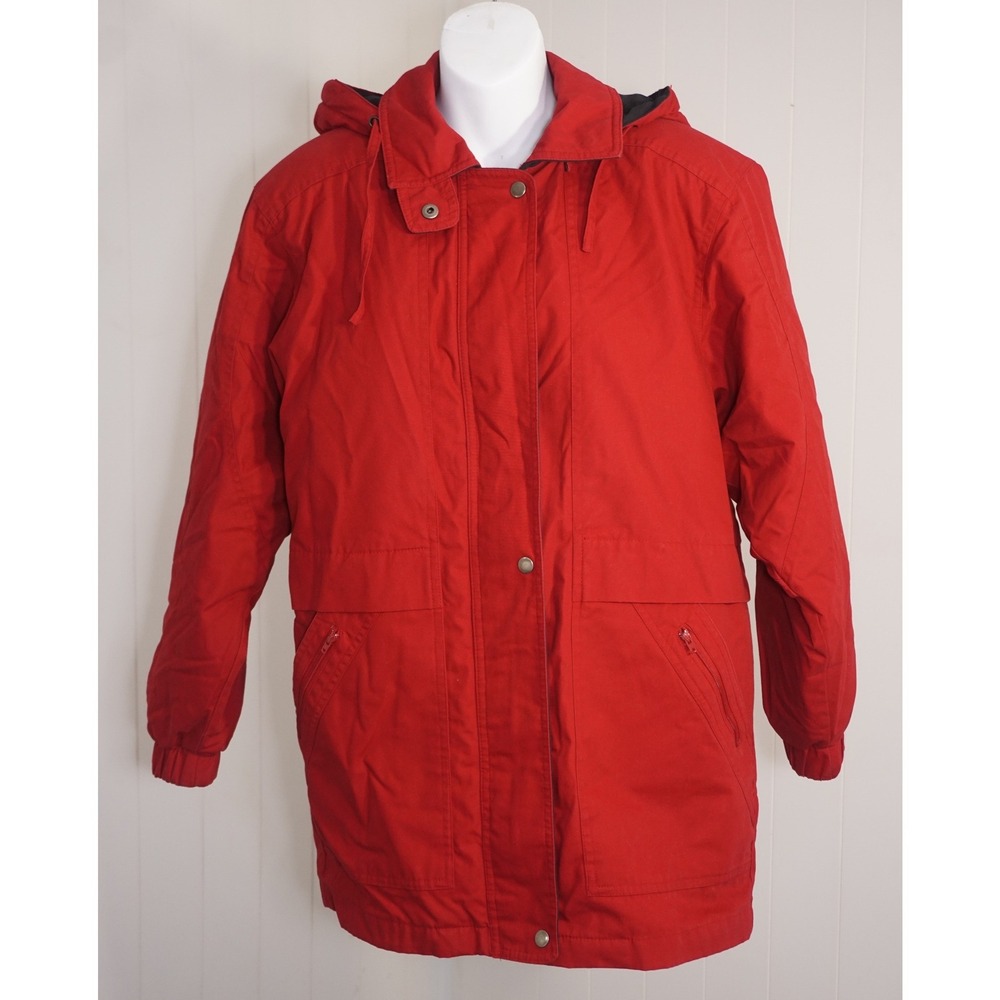 London Fog Small Regular Red Hooded Parka Jacket Limited Edition
